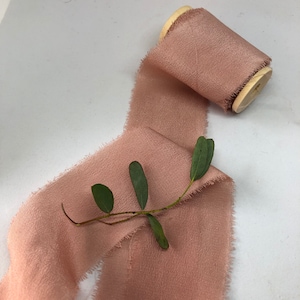 POSY plant dyed silk crepe ribbon//hand dyed//pink//wedding ribbon//floral ribbon//stationery ribbon//gift ribbon//styling ribbon