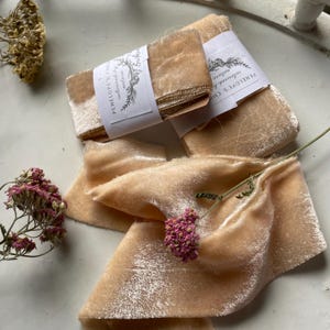 BUTTERSCOTCH handgeverfd zijden fluwelen lint//plant geverfd//trouwlint//boeketlint//stylinglint//cadeaulint//bruin//goud//abrikoos