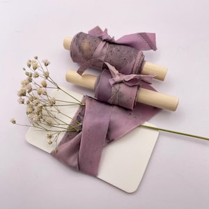 Ruban habotai en soie teint à la main BOTANICAL NO 59//teinte végétale//teinte écologique//ruban de mariage//ruban bouquet//ruban à coiffer//accessoire photo//ruban cadeau