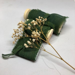 FOREST plant dyed silk georgette ribbon//hand dyed//styling ribbon//bridal ribbon//stationery ribbon//green//gift ribbon