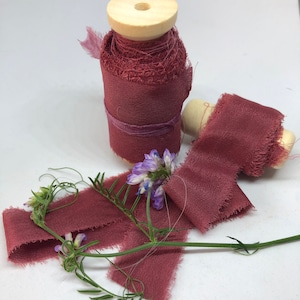 CARMEN teint à la main crêpe de chine en soie//teint à la main//teint à la main//éco teint//ruban de mariage//ruban de bouquet//ruban de style//ruban cadeau//bordeaux//rouge