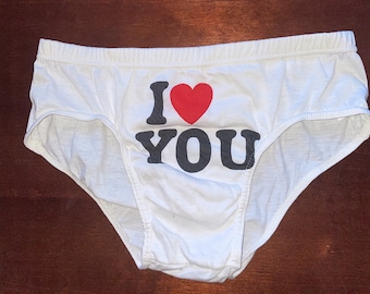 Vintage 'I LOVE YOU' Deadstock 70's Unisex Herenondergoed Korte Boyfriend Shorts