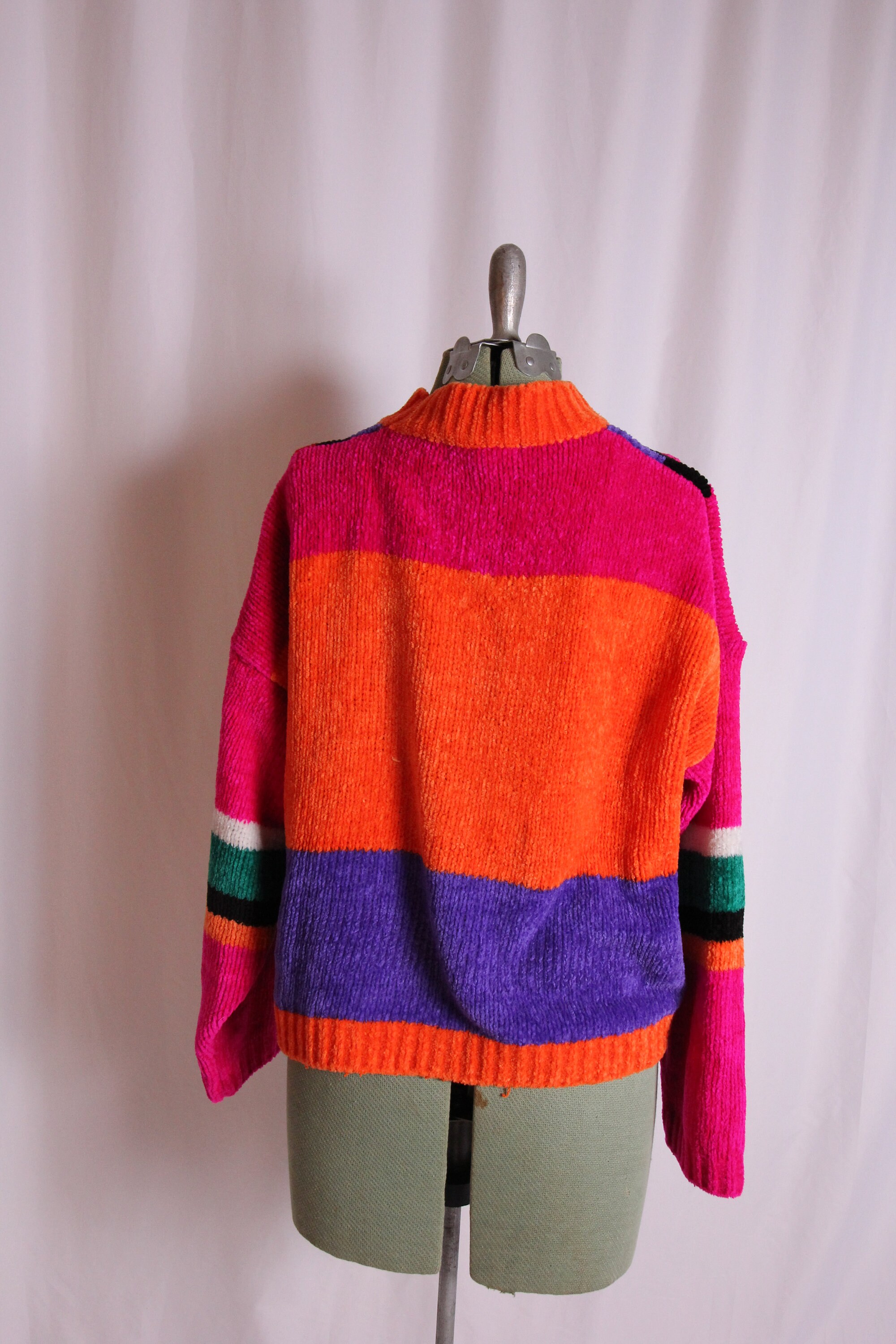 Vintage Unisex 'One Step Up' Abstract Funky Colorful Sweater ...