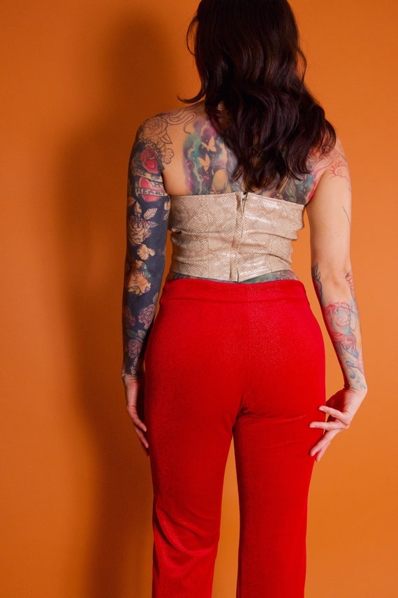 Vintage Y2K Lowrise Red Velvet Sexy Pants