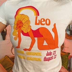 Trippy 'LEO' Zodiac Vintage Art Crop Top Astrology