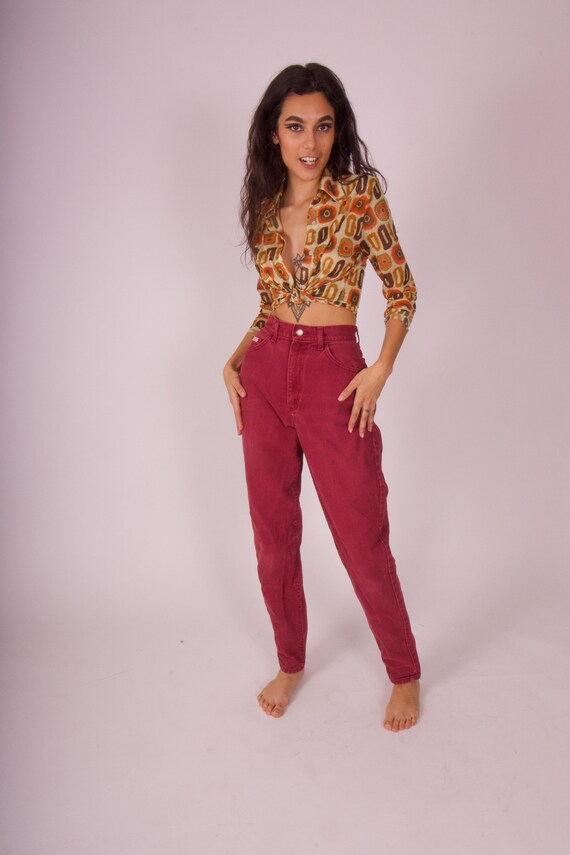 Vintage 90's 'Lee' High Waisted Burgundy Western J
