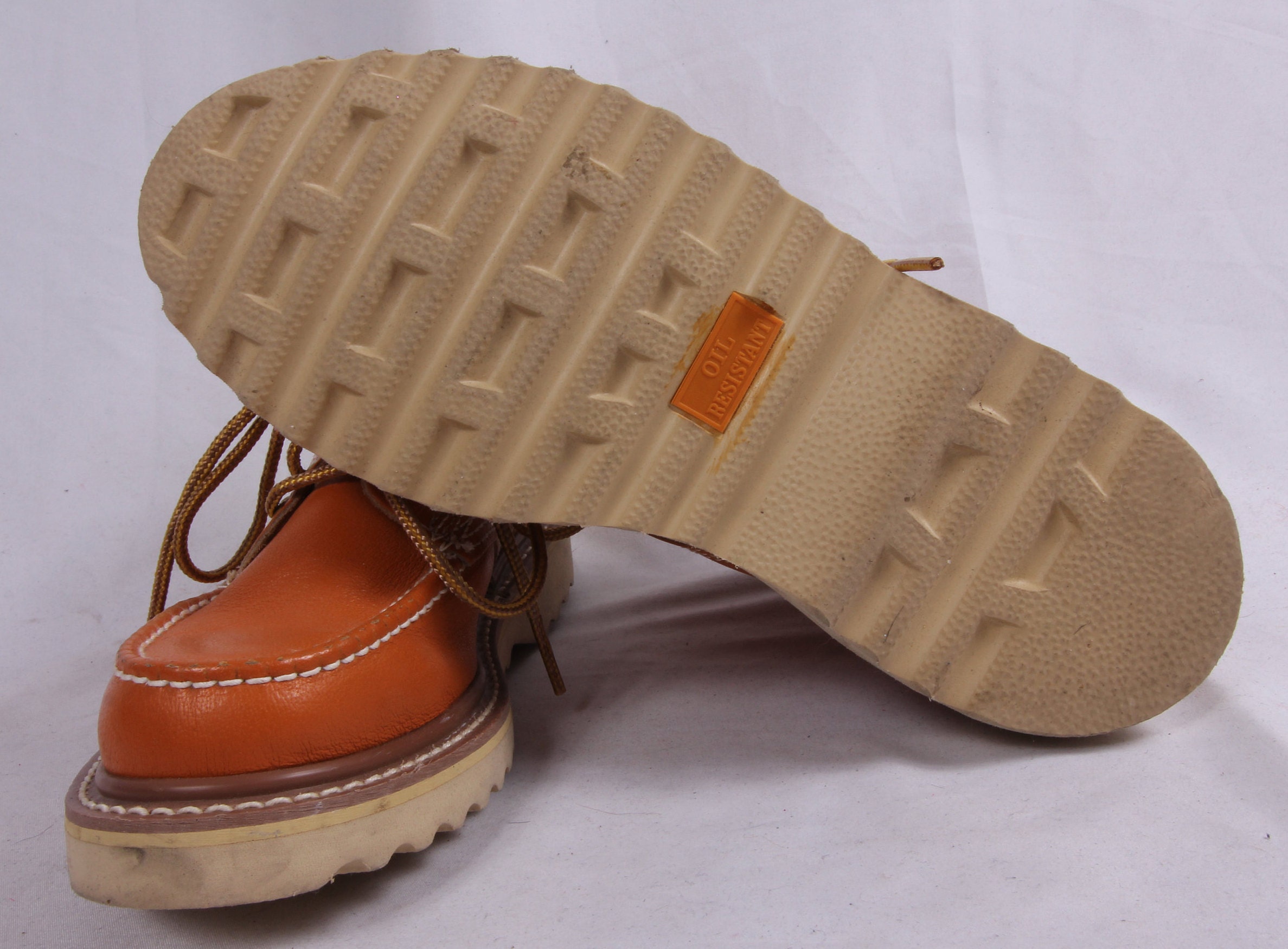 Vintage 'Gorilla' Burnt Orange Leather Lace Up Boot | Thick Platform ...
