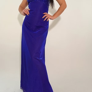 Vintage 90&#39;s - Y2K Blue Shimmer Party Blondie Prom Dress