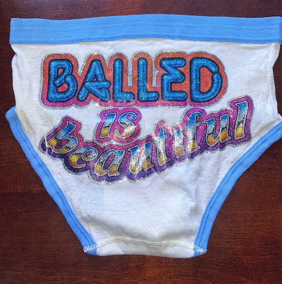 Vintage 'BALLED IS BEAUTIFUL' Deadstock 70's Unisex Mens Underwear Brief Boyfriend Shorts