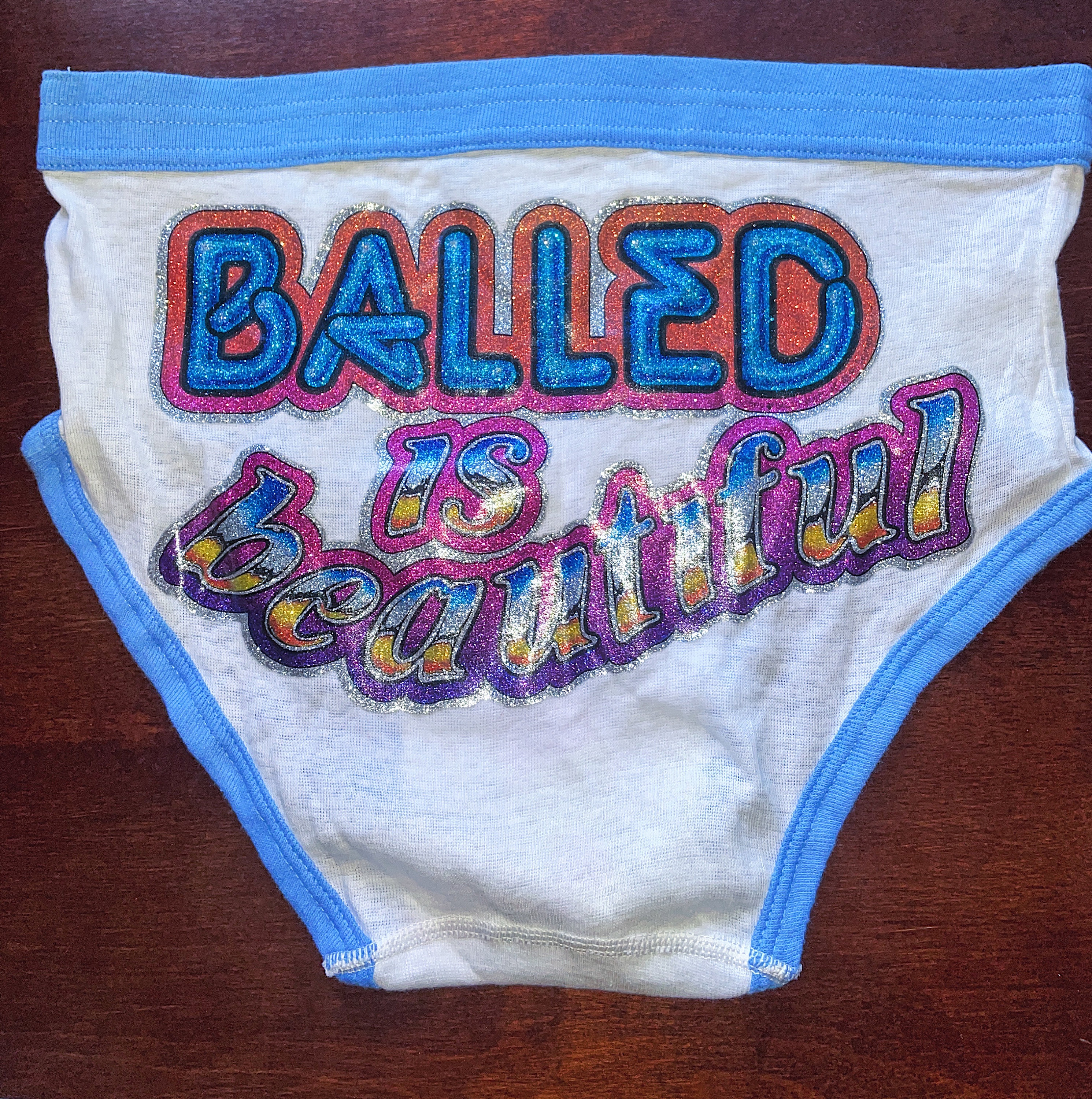 Vintage 'BALLED IS BEAUTIFUL' Deadstock 70's Unisex Mens Underwear Brief  Boyfriend Shorts