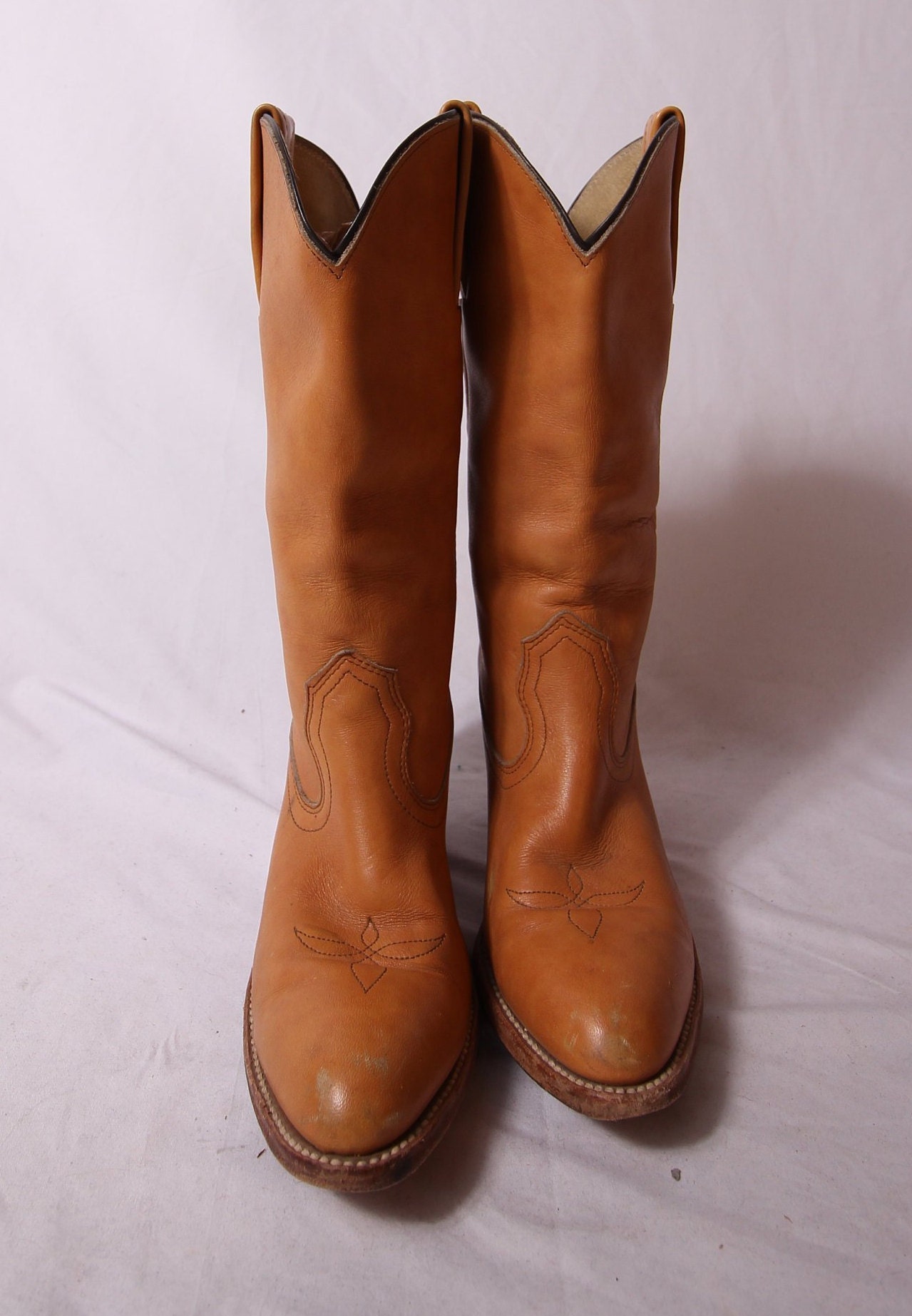 Vintage 'FRYE' Tan Leather Cowboy Boot | Western | Country | Boho ...