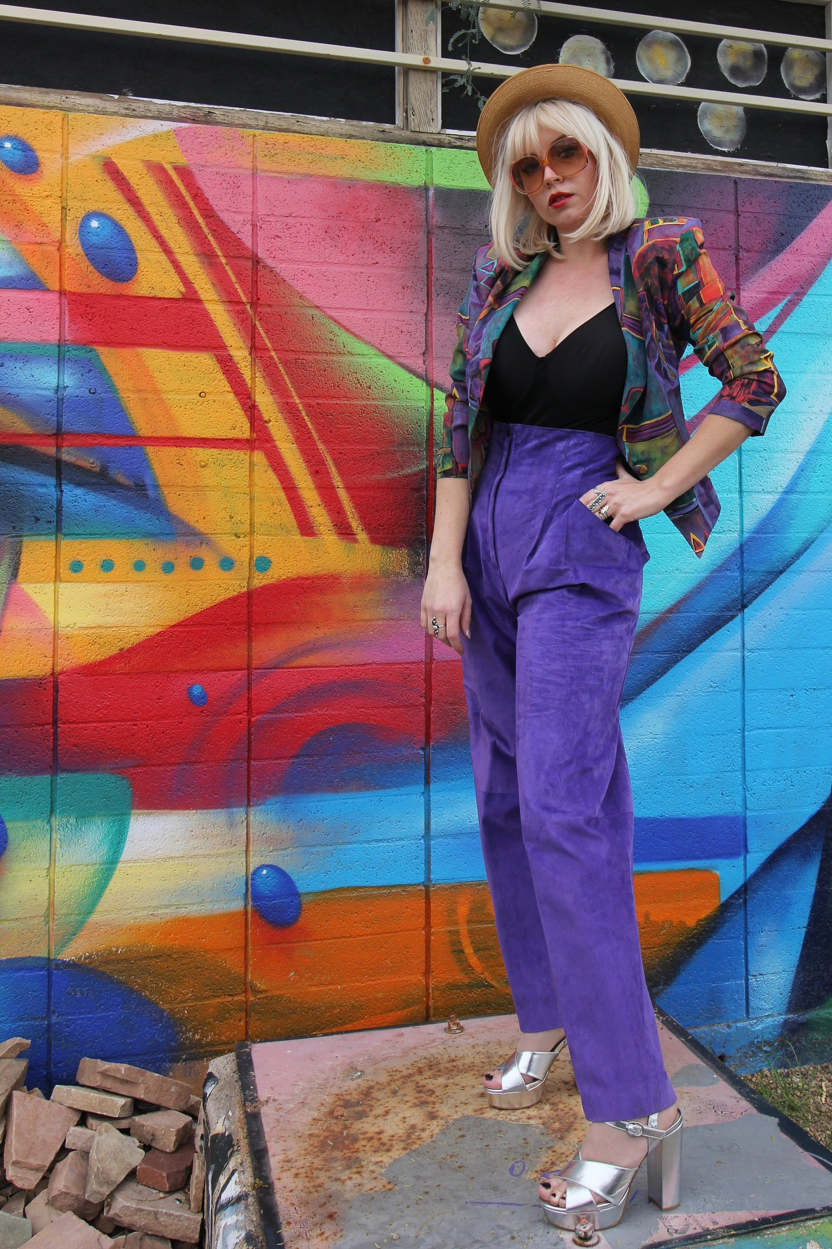 Purple hotsell suede pants