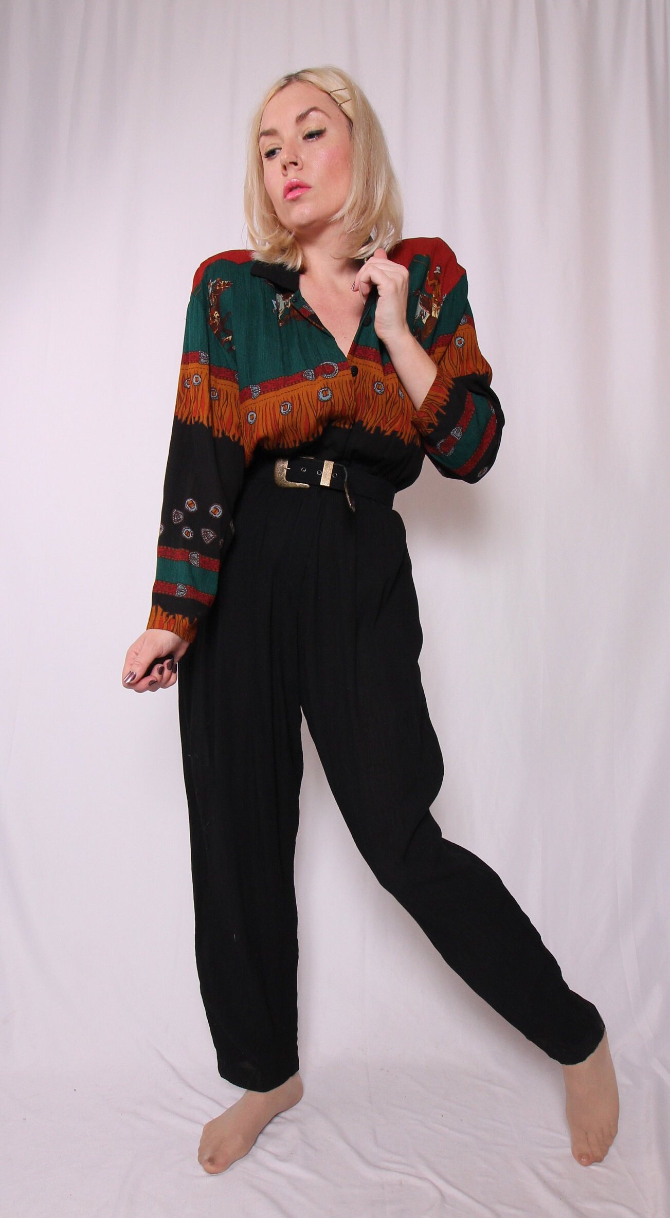 Vintage 1990's 'Phoebe' Cowboy Jumpsuit Wild West Equestrian