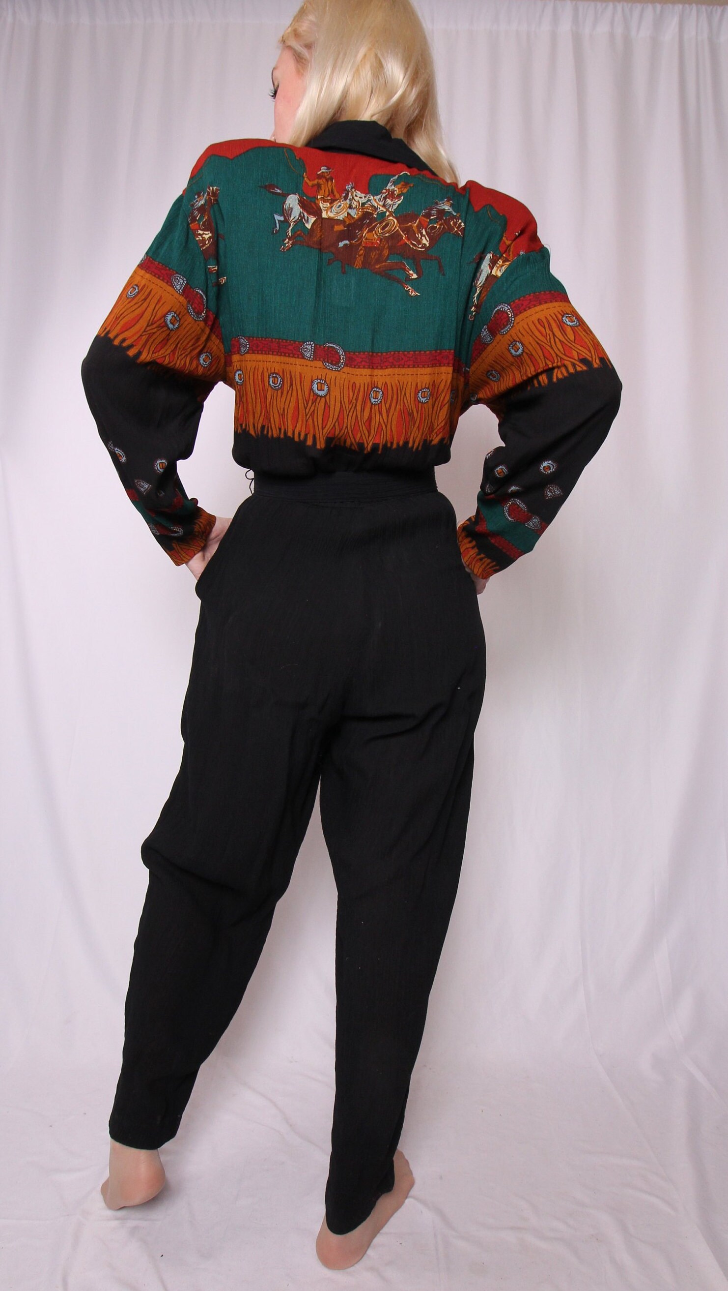 Vintage 1990's 'Phoebe' Cowboy Jumpsuit Wild West Equestrian