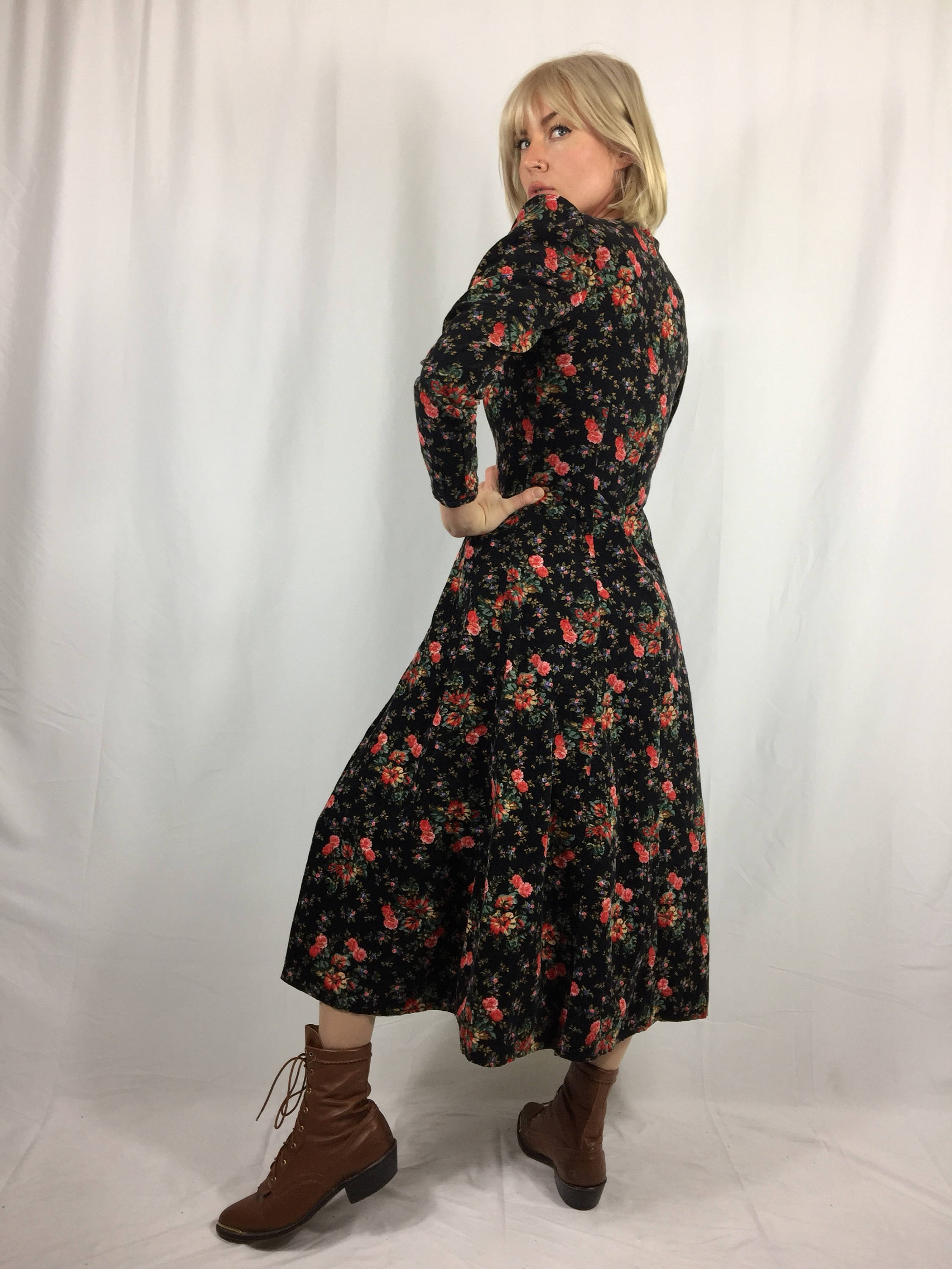 Vintage 'Laura Ashley' Micro Corduroy Dress | Floral | Boho | Country ...