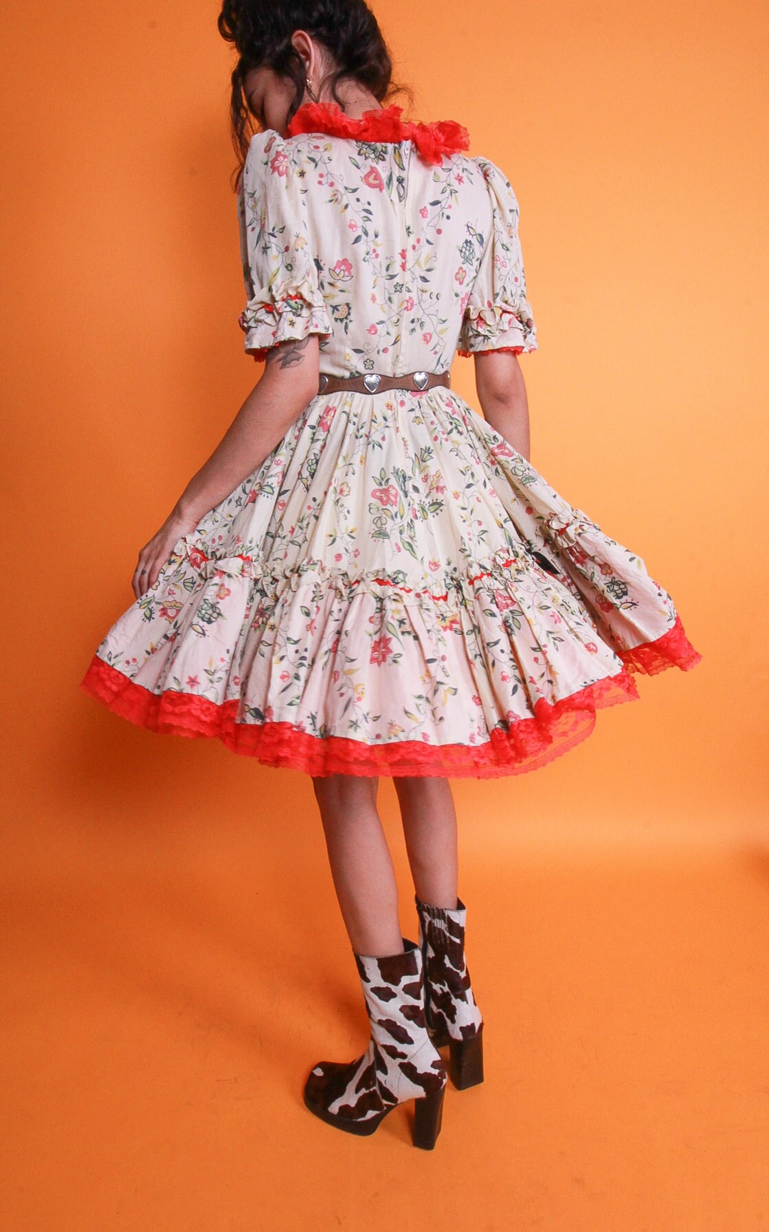 Vintage Boho Country Girl Dress Prairie Dress Line Dancing