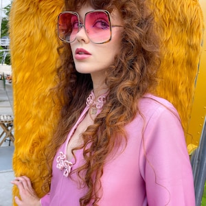 Vintage Oversized 70's Rose Pink Gradient Sunglasses