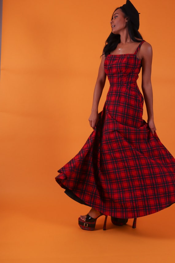 Vintage 'Margaret's' 1940's Full Length Red Plaid