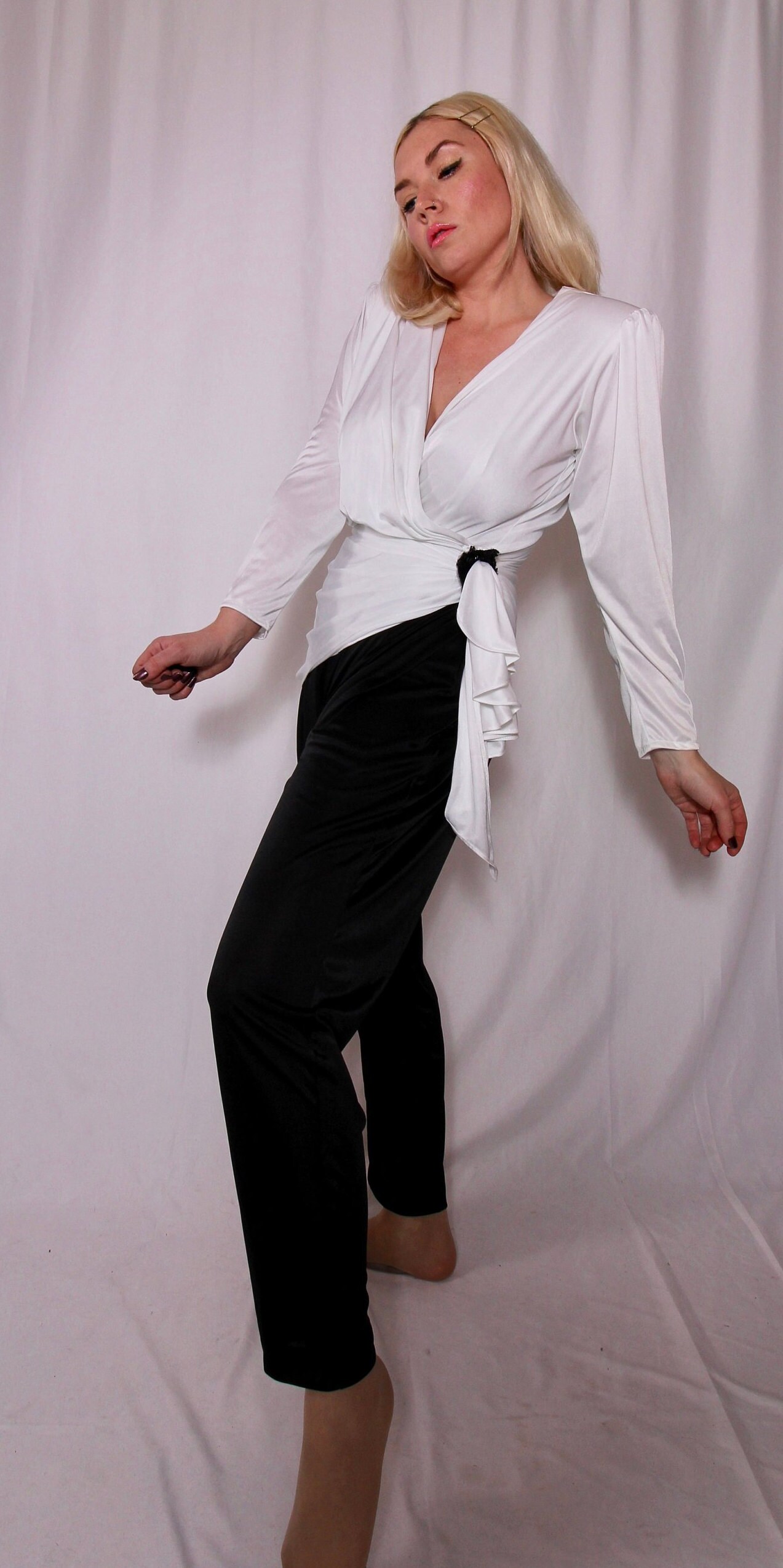 black and white tuxedo jumpsuit