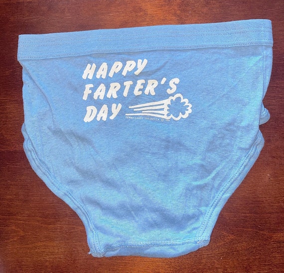 Vintage 'Happy Farter's Day' Deadstock 70's Unisex Mens Underwear Brief Boyfriend Shorts