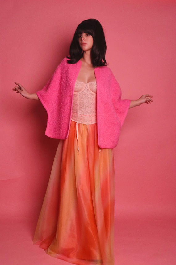 Vintage Rare Find Barbie Pink G'oldwaters' Knit Shawl Sweater Jacket