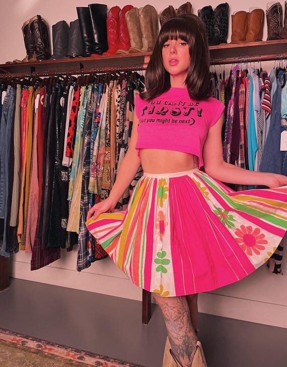 Vintage Rare Cheeky 70's Novelty Screen Printed Crop Top