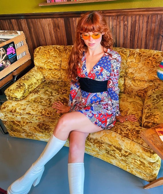 Vintage 60's 'The Mushroom' Psychedelic Mini Dress