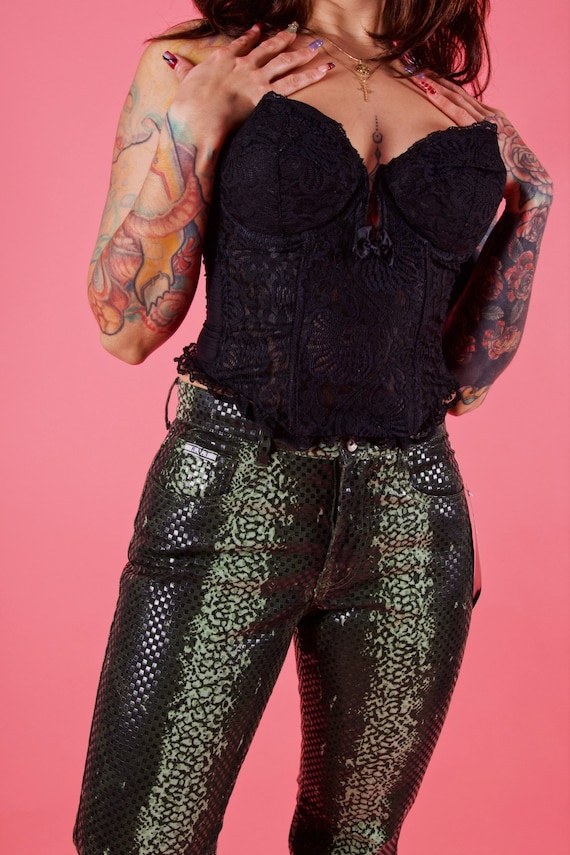 Vintage Pin Up Sexy Black Lace Bustier Corset Top