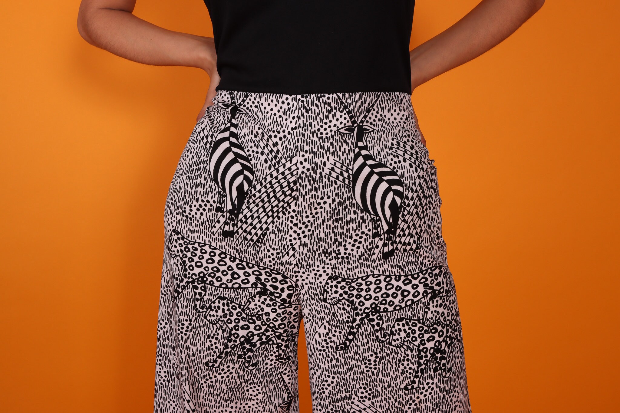 Vintage 1970's 'Caron' Black and White Safari Animal Jumpsuit | Leopard ...