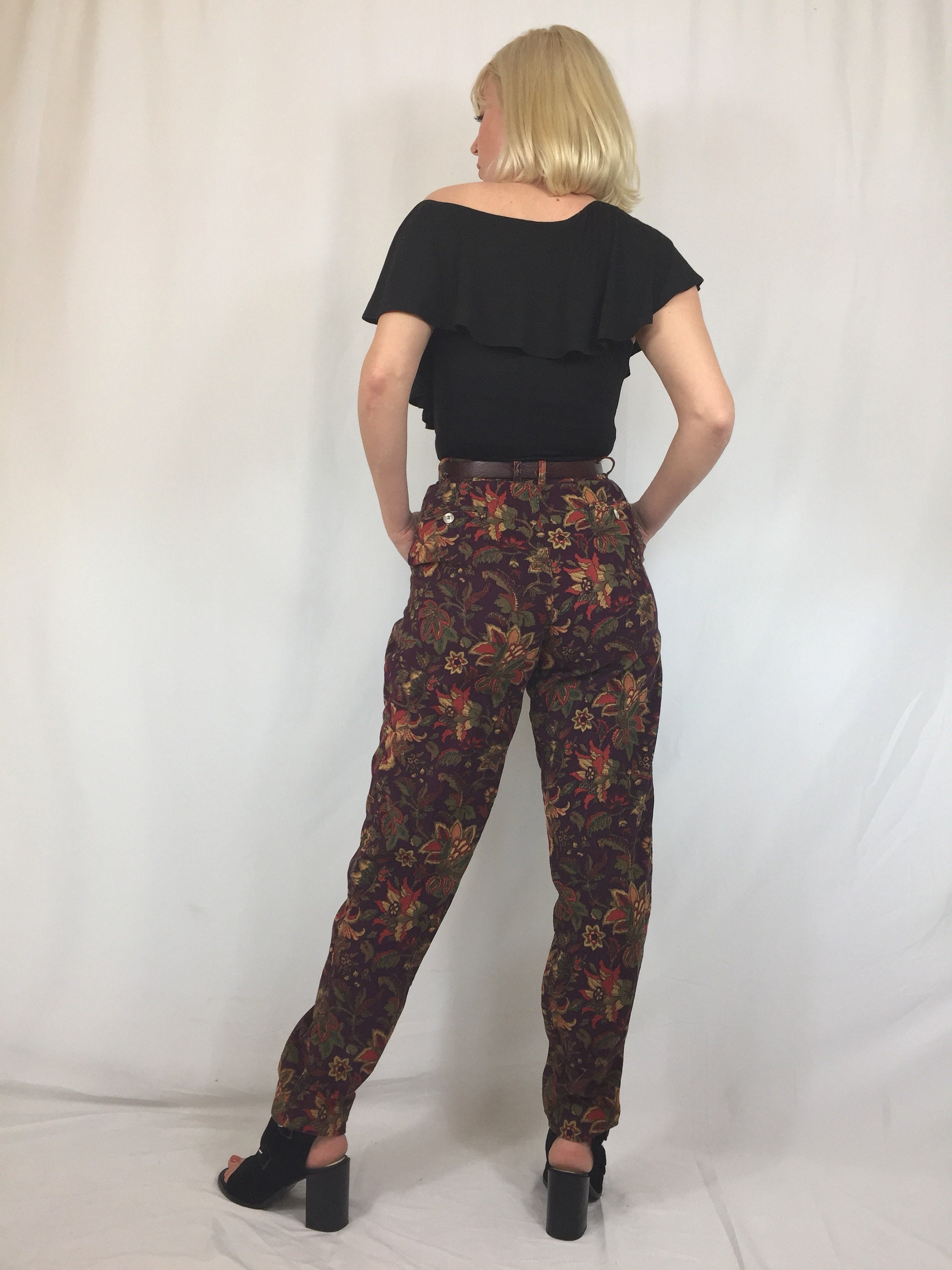 purple corduroy flare pants