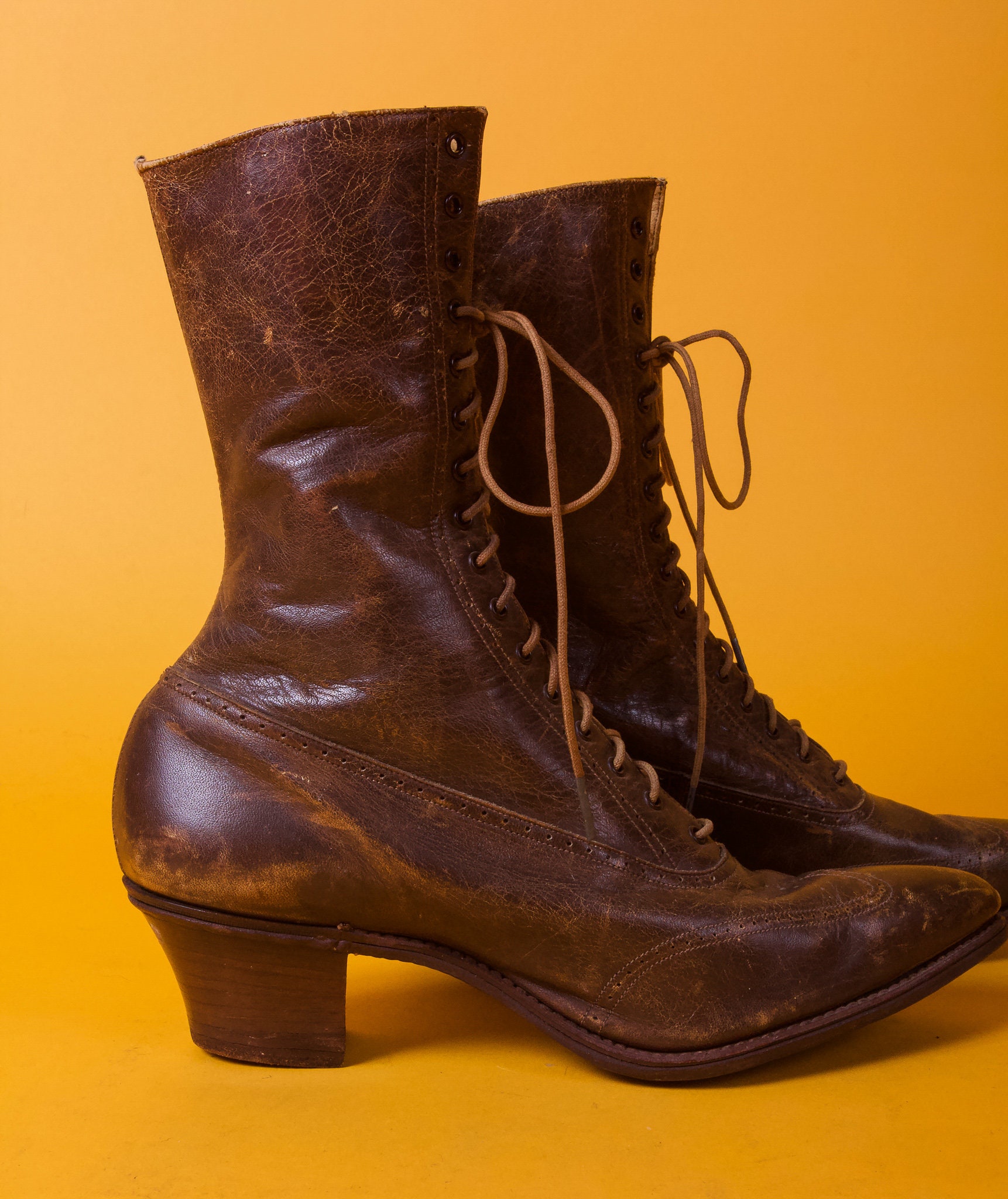 old fashioned lace up boots