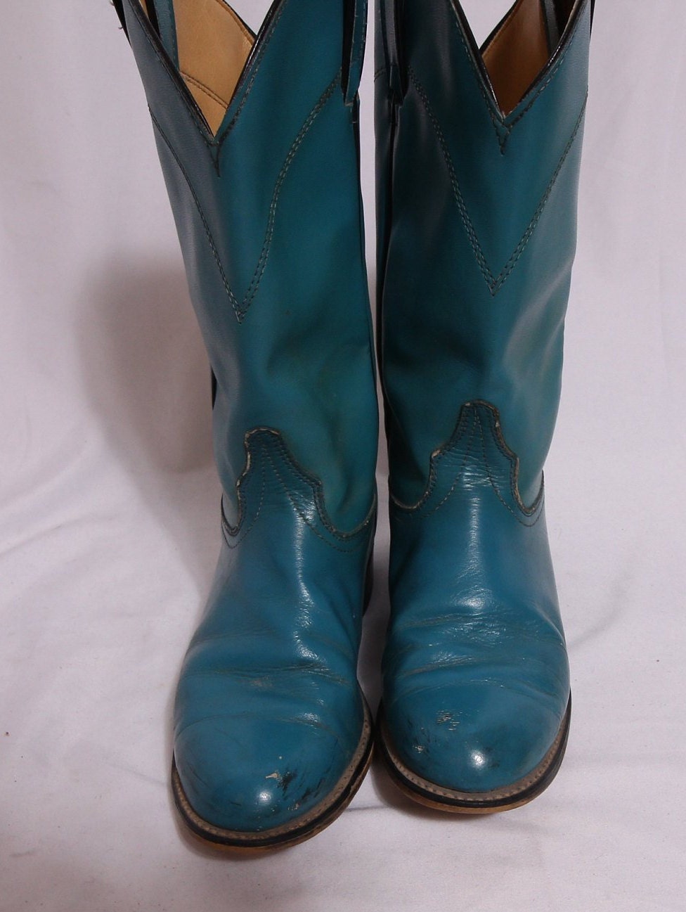 Vintage 'Laredo' Teal Blue Pull On Western Boot Cowboy Boot Boho