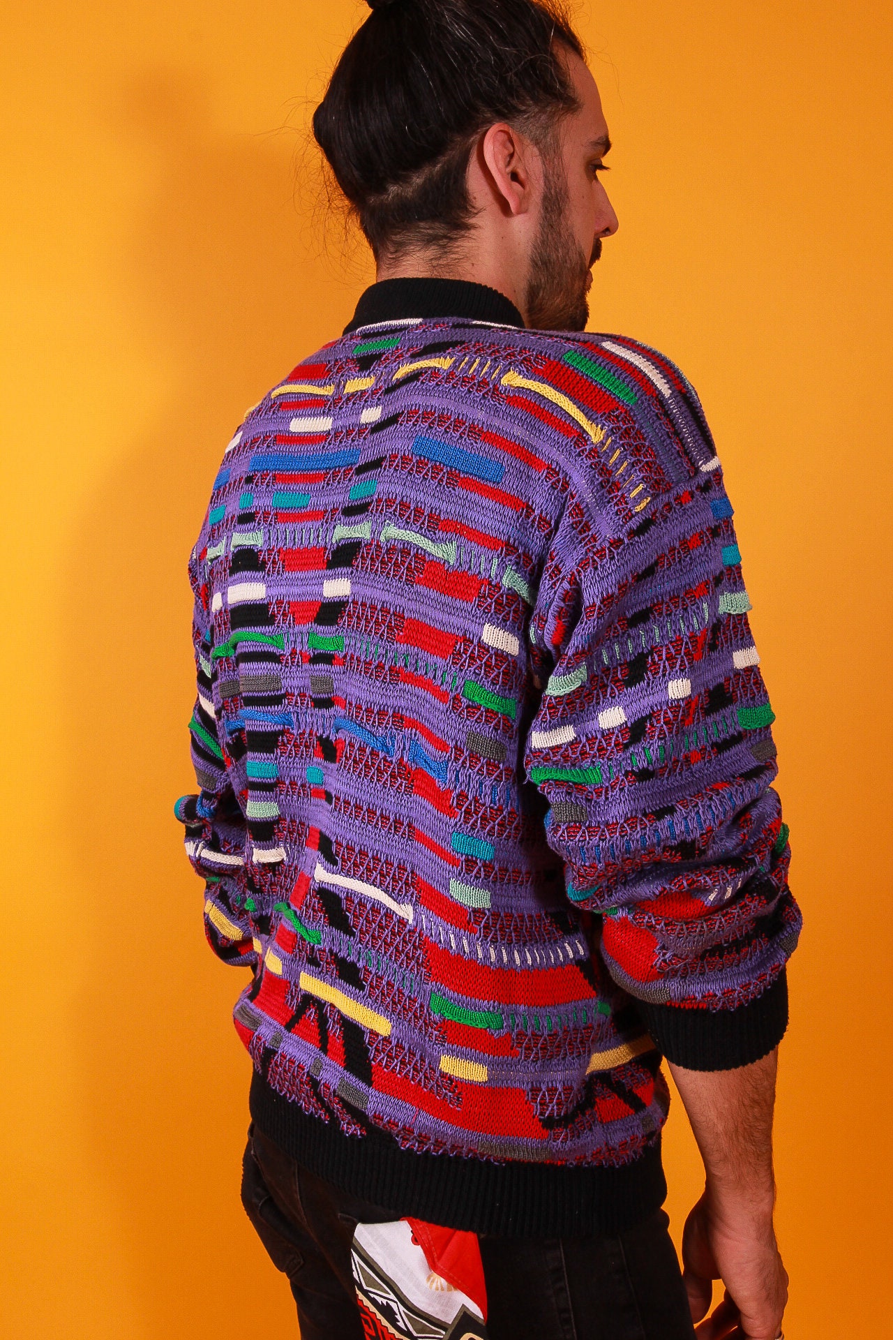 Vintage Authentic 'COOGI' Sweater | Purple Muti - Color Knit Pull Over ...