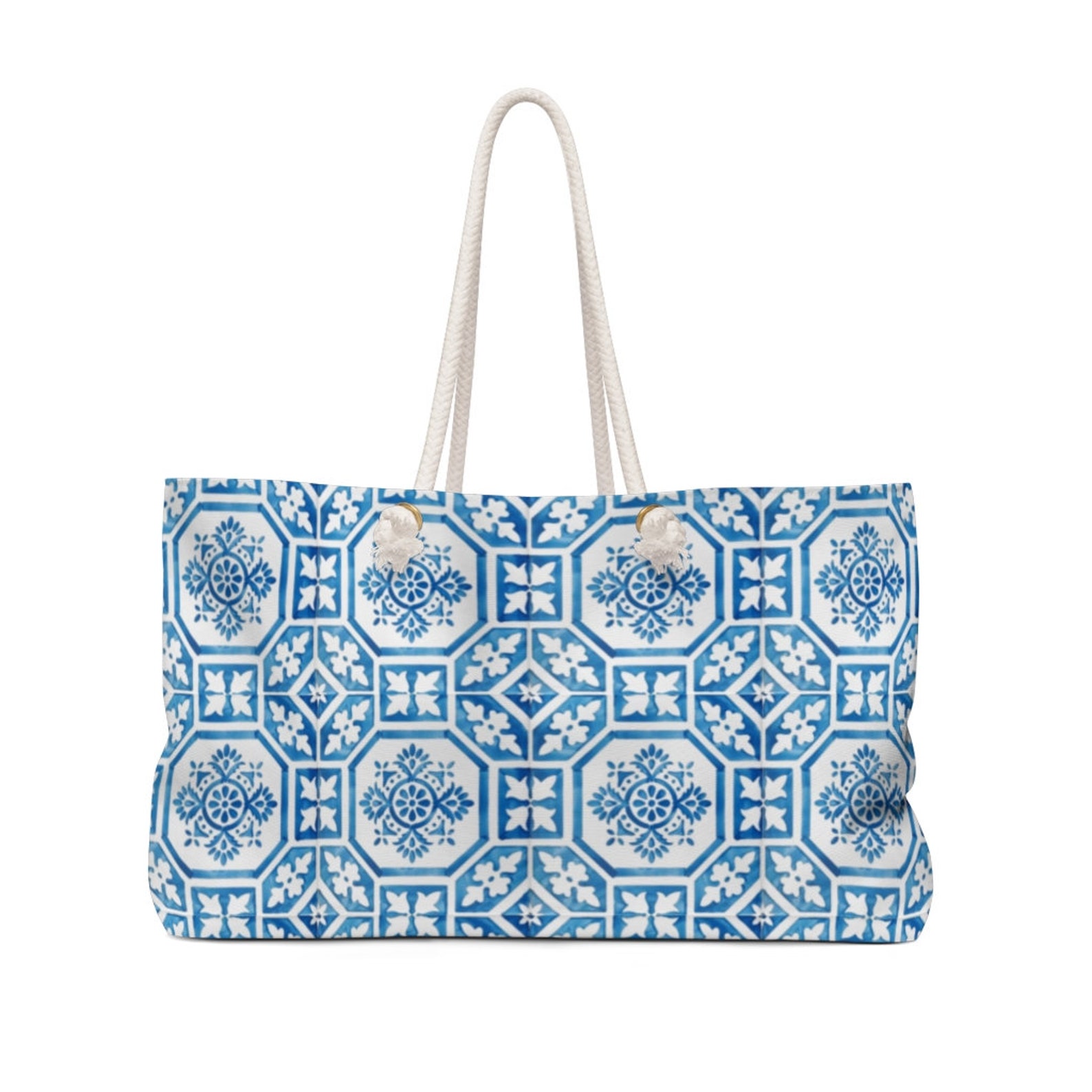 Portuguese Blue Tile Weekender Bag Azulejo Beach Tote - Etsy