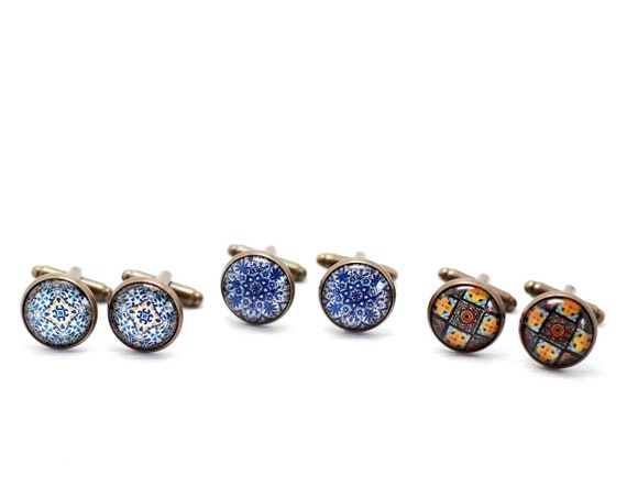 Boutons de Manchette Les Bleuets Fleurs De France 20 mm