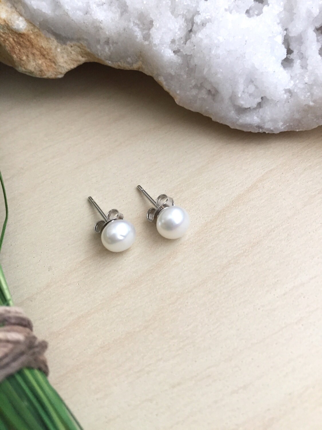6mm Freshwater Pearl Earrings on Sterling Silver Posts Pearl | Etsy