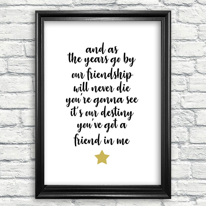 Toy Story Song Lyrics Digital Instant Download PDF Disney Etsy