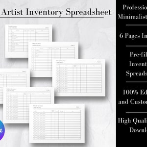 Lash Artist Inventory Spreadsheet | Esthetician Inventory Spreadsheet | Esthetician Inventory | Salon Inventory | Canva Spreadsheet