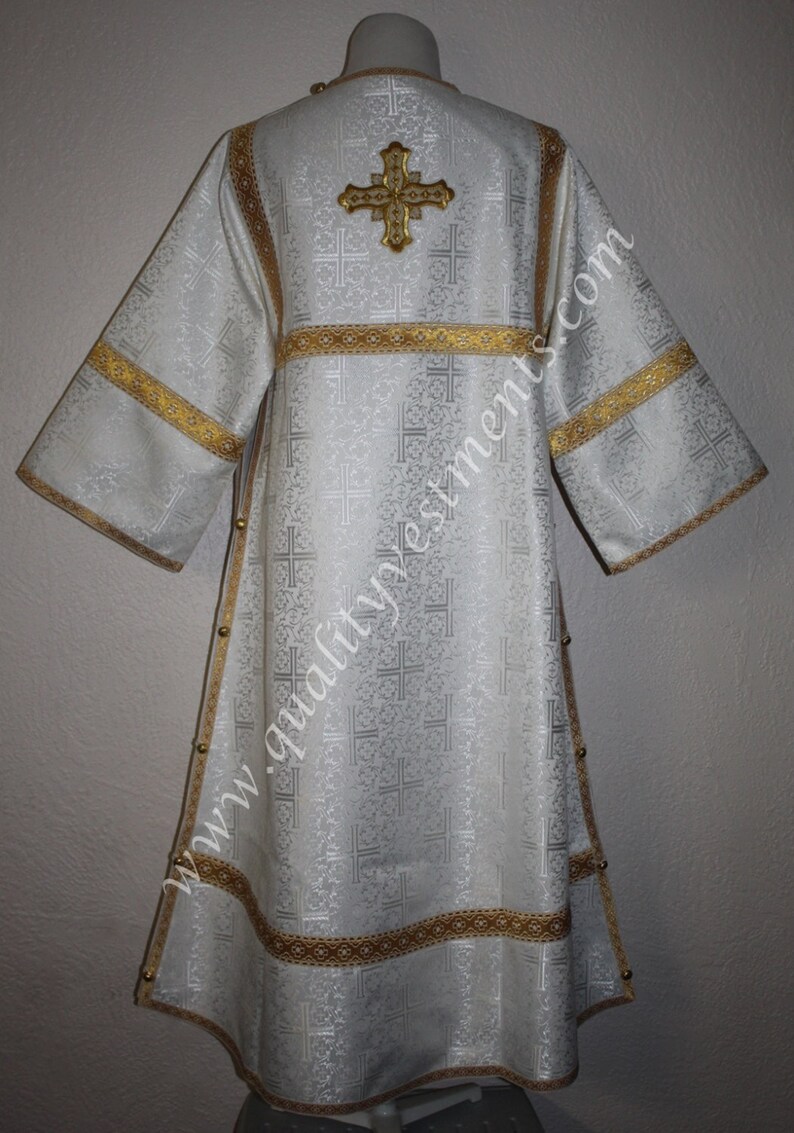 TO ORDER Reader Acolyte Altar Server Robe Pure White and Gold Etsy