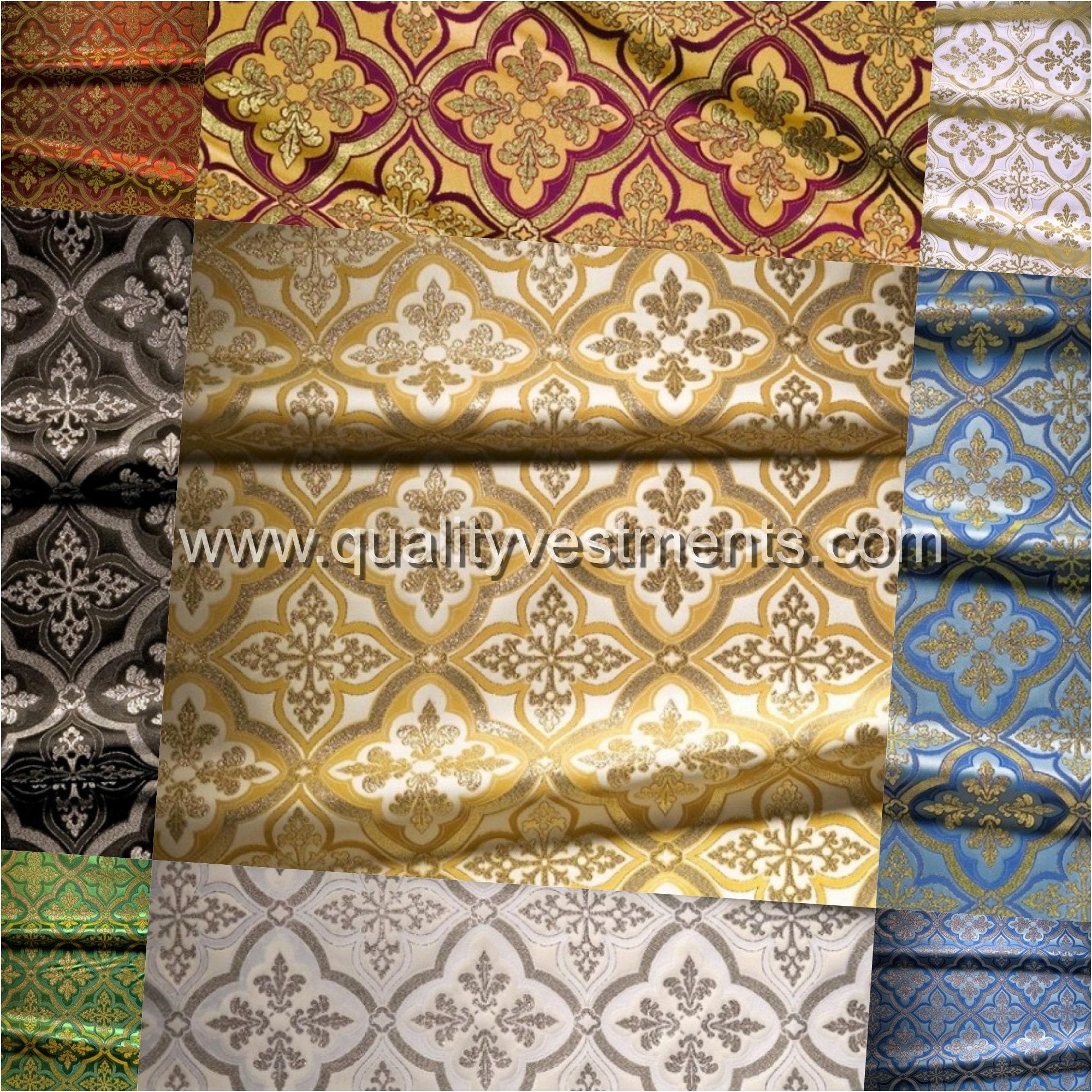 Vestment fabric lurex metallic Cross pattern 59 150 cm | Etsy