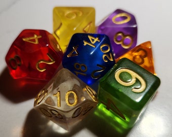Gold Ink Perfect Plastic V3 Dice - Omega Stones (Final 100 Sets)