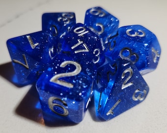 Starlight Blue - Silver Ink - Perfect Plastic V3 Dice - Final 100 Sets
