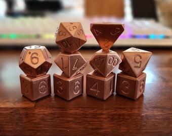 Zucati EleMetals Pure Copper 10pc Polyhedral Dice Set