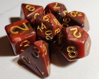 Bloody Corruption - Gold Ink - Perfect Plastic V3 Dice - Final 100 Sets