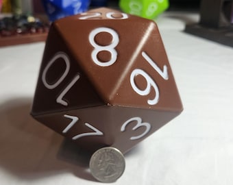 Brown Single 4" Foam D20 Zucati B.F.D. (Big Foam Dice) Polyhedral Die