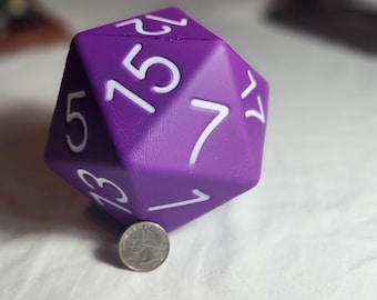 Purple Single 4" Foam D20 Zucati B.F.D. (Big Foam Dice) Polyhedral Die