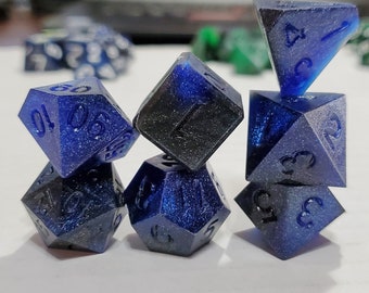 Deep Space Blue Polyhedral Dice Set -  V1 Celestial