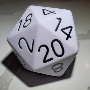 Clearance Single White 4 Foam D20 Zucati B.F.D. Big Foam Dice Polyhedral Die White