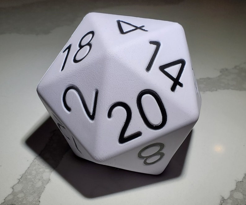 Clearance Single White 4 Foam D20 Zucati B.F.D. Big Foam Dice Polyhedral Die White