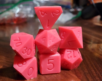 Dreamhouse Pink - Perfect Plastic™ Standard Polyhedral Dice Set - Raw